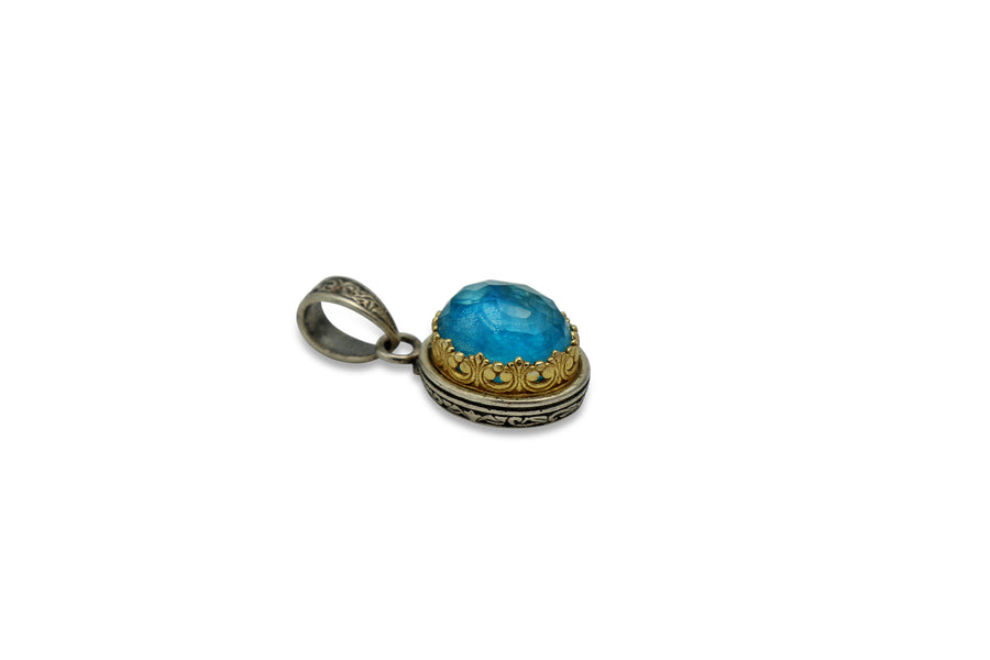 Karameles - Blues of Zakynthos Silver & Gold Pendant