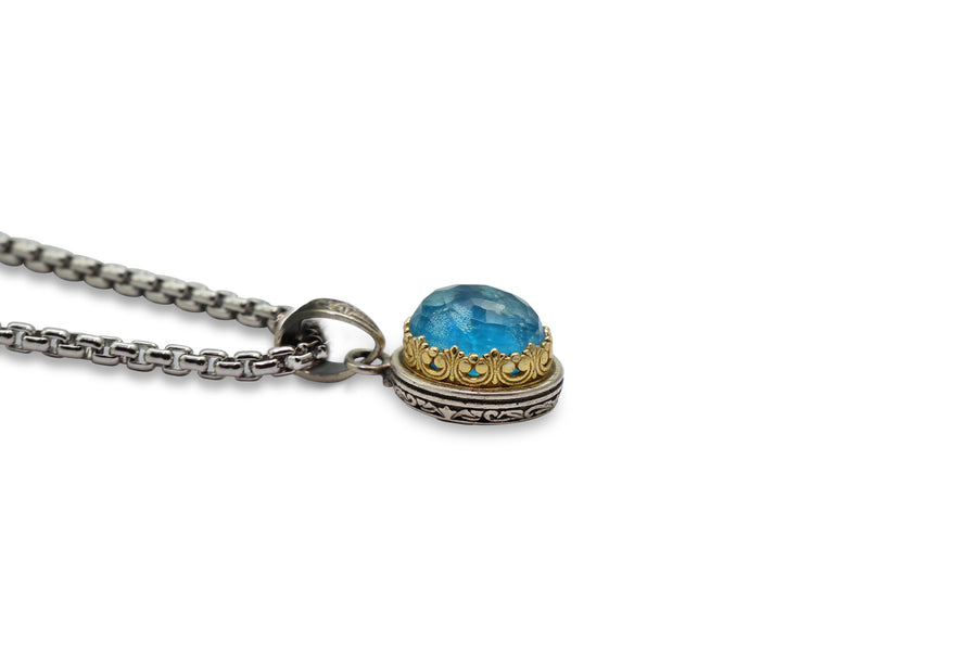 Karameles - Blues of Zakynthos Silver & Gold Pendant