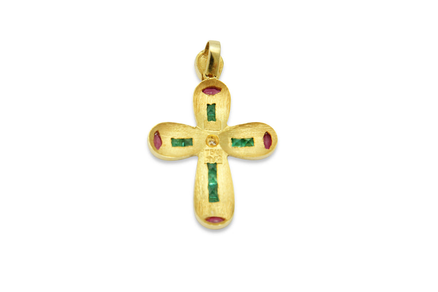 Stained Glass Gold Cross