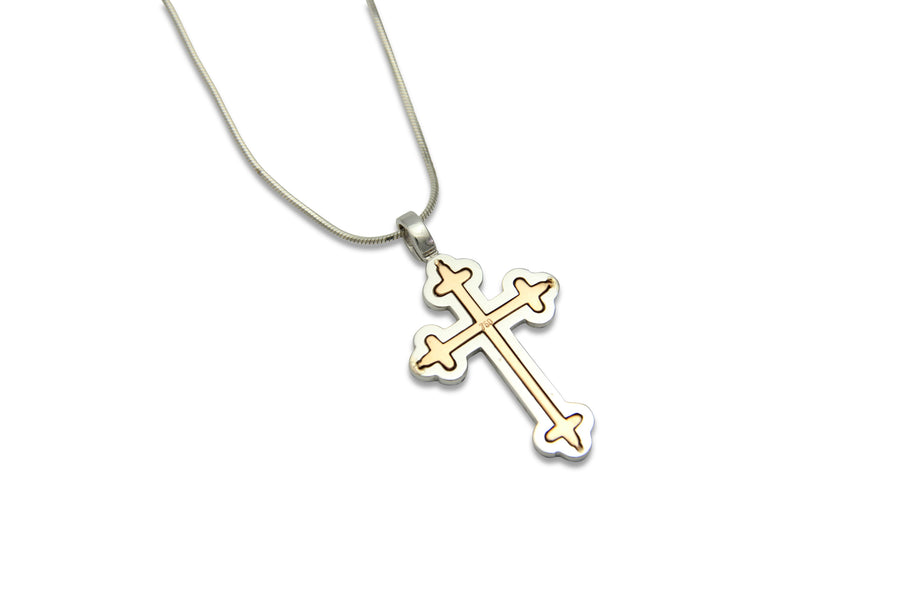 Asteri Iroas Staff Diamond Gold Orthodox Cross