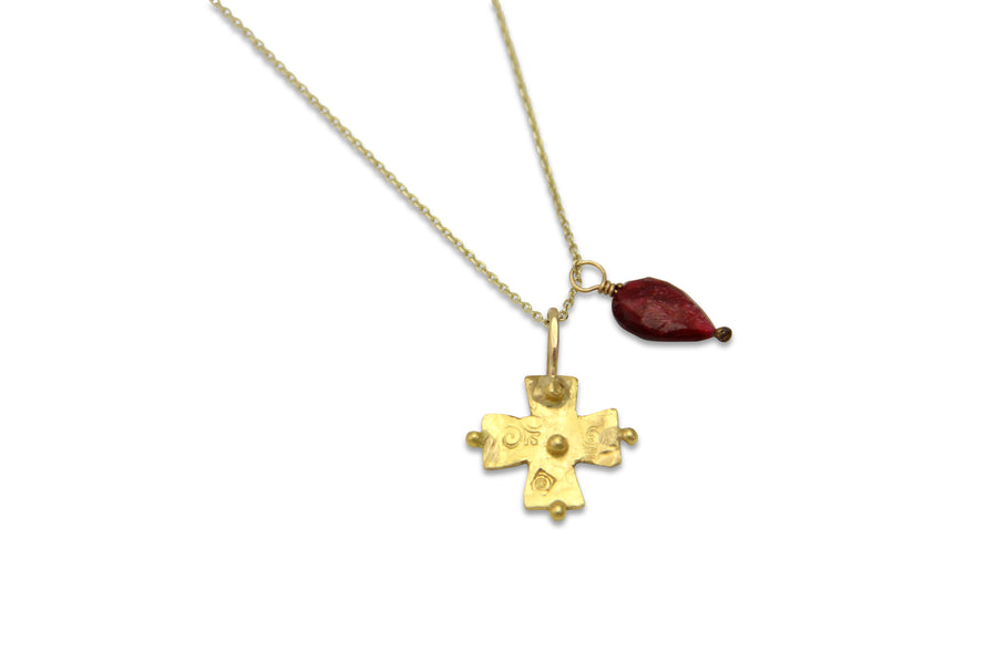 Blood of Christ Gold Byzantine Cross