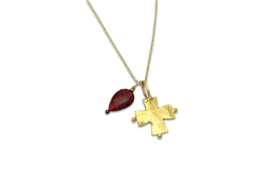 Blood of Christ Gold Byzantine Cross