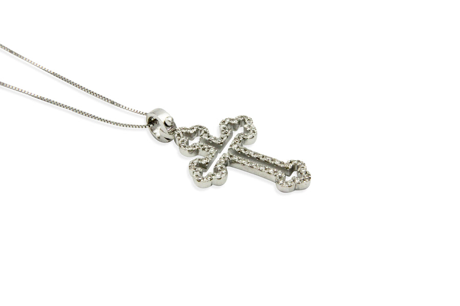 Balistraria Diamond & 18K White Gold Orthodox Cross