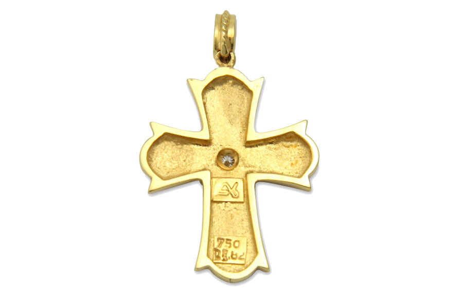 Justinian Reverence Diamond & Gold Orthodox Cross