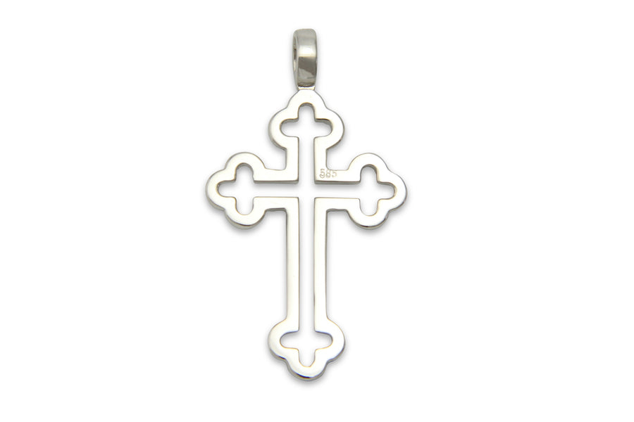 Balistraria Diamond & 18K White Gold Orthodox Cross