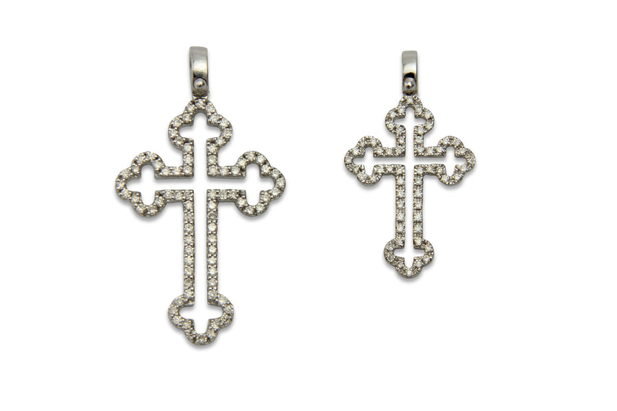 Balistraria Diamond & 18K White Gold Orthodox Cross