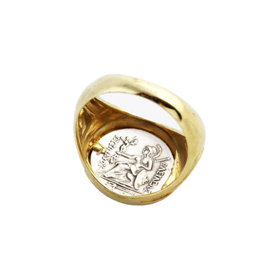 Alexandros Shield Silver & 14K Gold Ring