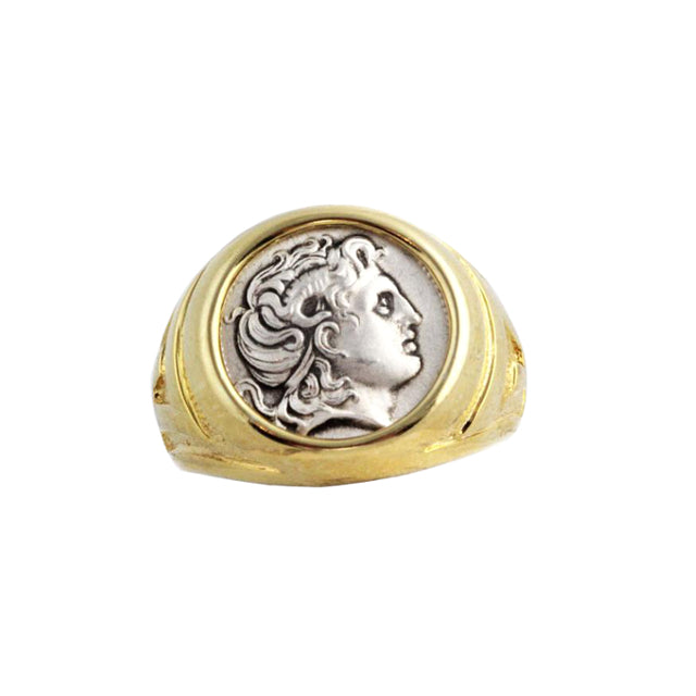 Alexandros Shield Silver & 14K Gold Ring