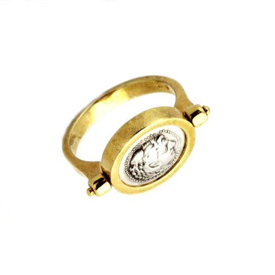 Archaic Fame Swivel Gold & Silver Ring