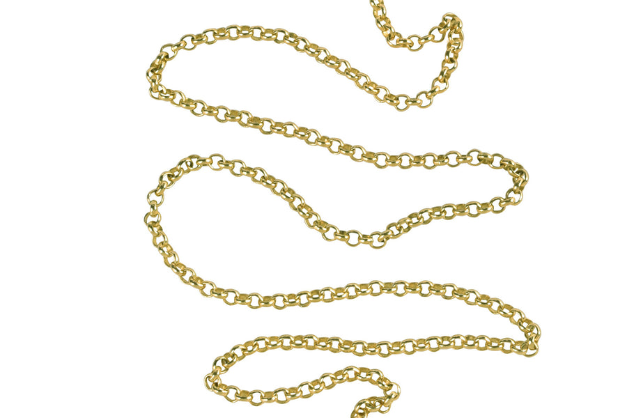 Rolo Gold Chain Handmade Greek Jewelry Melikos - Main Image