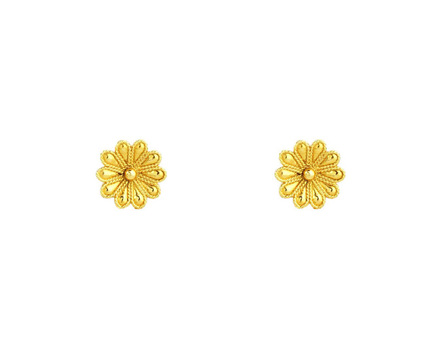Rosette Kisses Gold Earrings