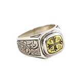 "Jesus Christ Victorious" Silver/Bronze Ring