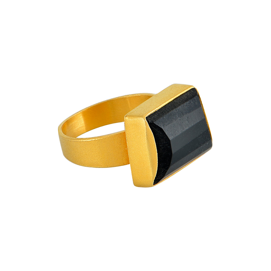Sphinx Onyx & Gold Ring