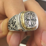 "Jesus Christ Victorious" Silver/Gold Ring