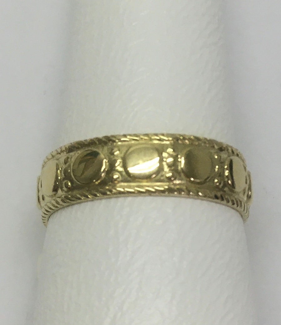 Gold Wedding Band with Circles