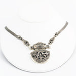 AL0514n Silver Peacock Necklace