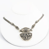 AL0514n Silver Peacock Necklace