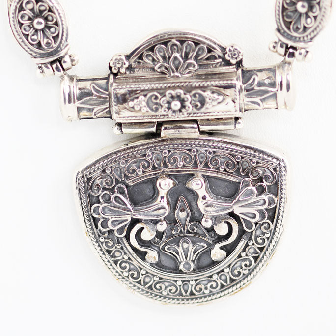 AL0514n Silver Peacock Necklace _4