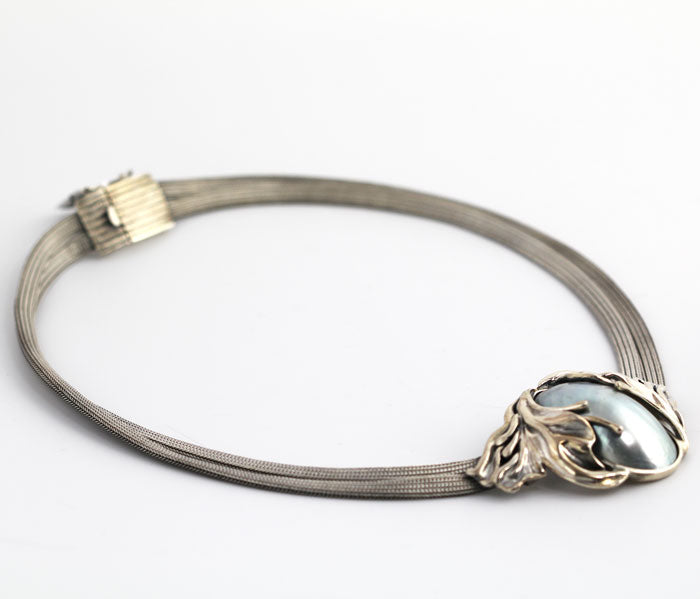 PR75098n Sterling Silver Mother of Pearl Necklace _3