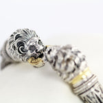 HK1704b Silver & Gold Lions Heads Bracelet _3