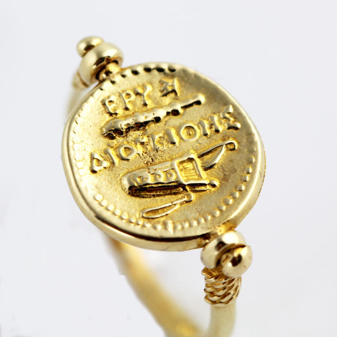 TZ1494r Gold Alexander The Great Swivel Ring _4