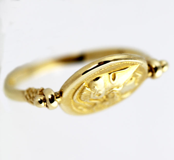 TZ1493r Gold Goddess Athena Swivel Ring _3