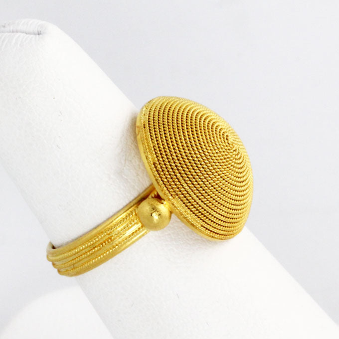 AG0005r Gold Myceanaean Beehive Ring _2