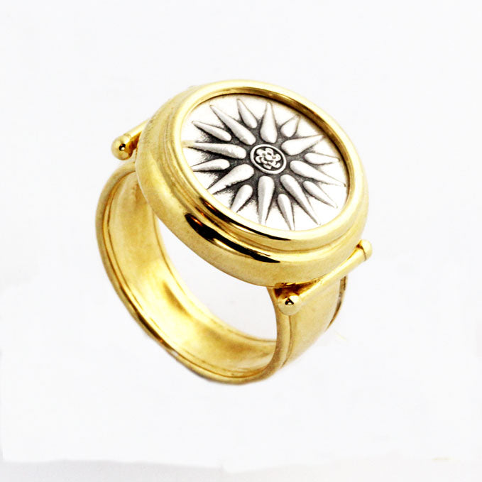 KA0021r Gold & Silver Archaic Ring