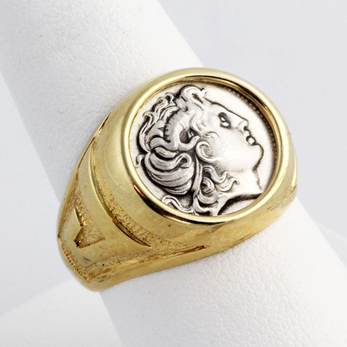 KA0048r Gold and Silver Alexander the Great Ring _2