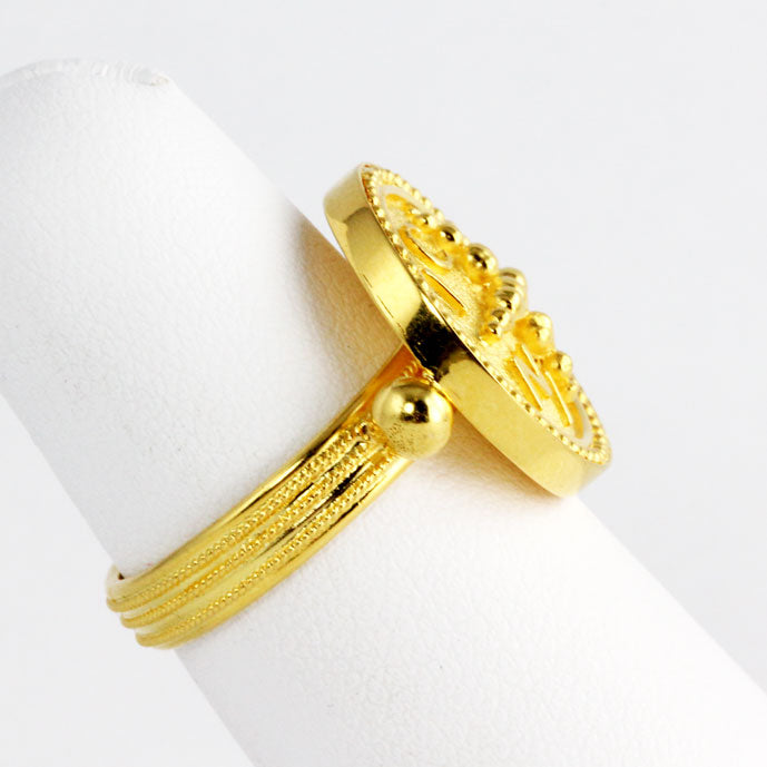 AG0004r Gold Jesus Christ Victorious Ring _3