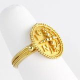 "Jesus Christ Victorious" Gold Ring