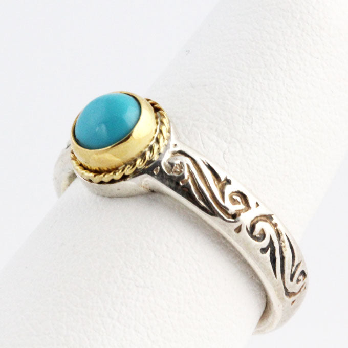 SV5650r Silver & Gold Turquoise Ring _3