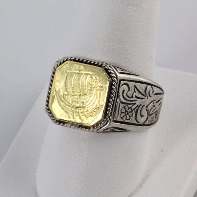 SV0311r Silver & Gold Trireme Ring _2