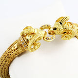 HK0704b Gold Rams Head Bracelet _2