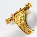 HK0417r Gold Two Pearl Ring _5