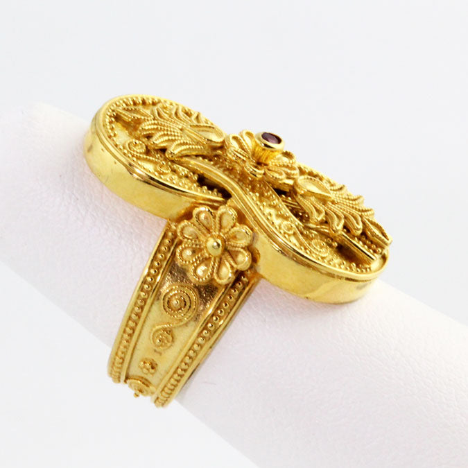 HK0416r Gold Hercules Knot Ring