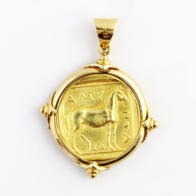 HK0306p Gold Hercules Coin Pendant _2