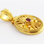 HK0300p Gold Pendant w/Diamonds & Ruby _2