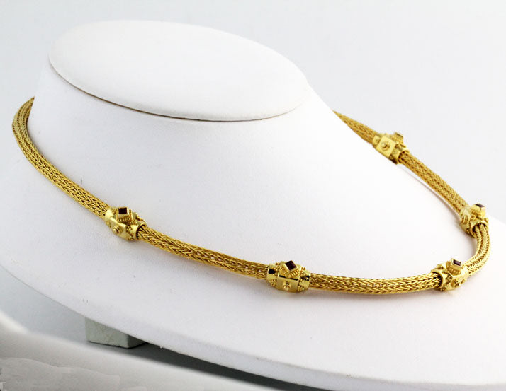 HK0601n Gold Necklace w/Rubies_2