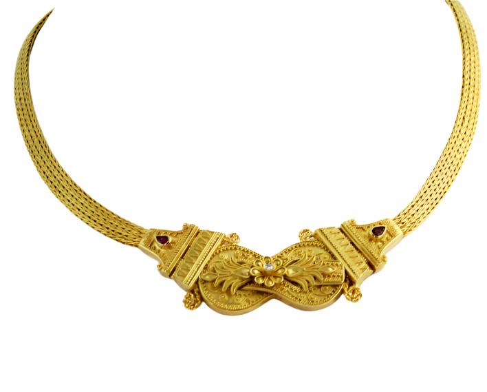 HK0602n Gold Hercules Knot Necklace