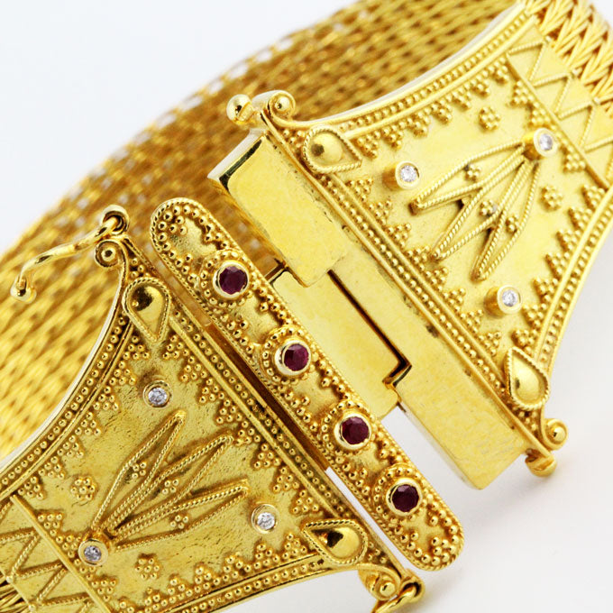 HK0703b Gold Bracelet w/Diamonds & Rubies _3