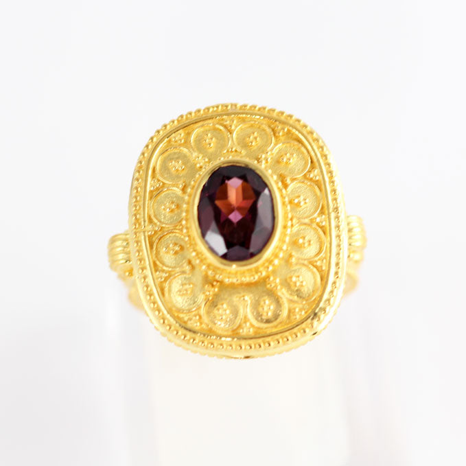 HK0404r Gold Tourmaline Byzantine Ring _2