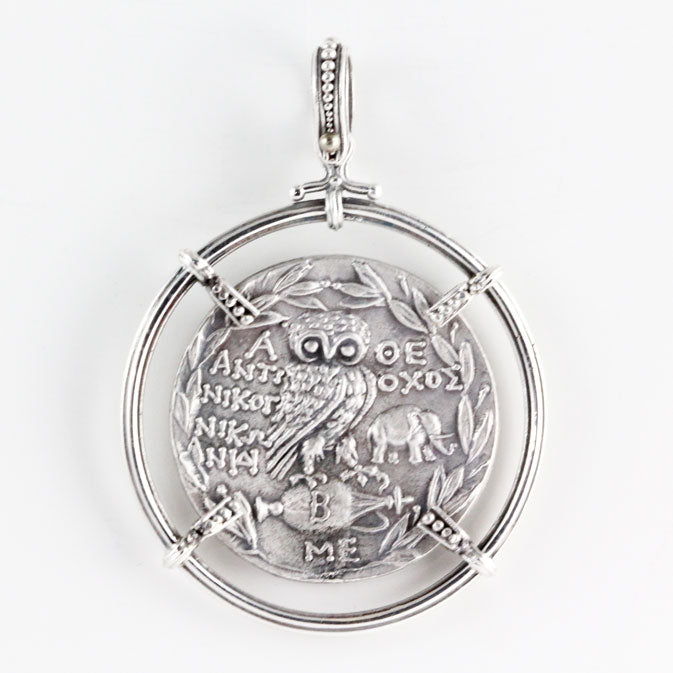 HK5001p Silver Medallion of Goddess Athena _2