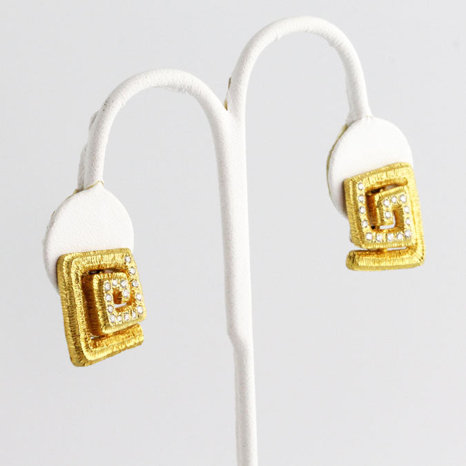 MR8121e Gold Greek Key Earrings w/Diamonds_4