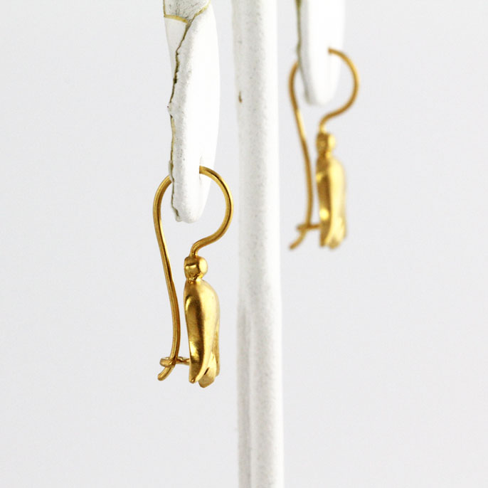 HK0900e Gold Lily Flower Earrings _3