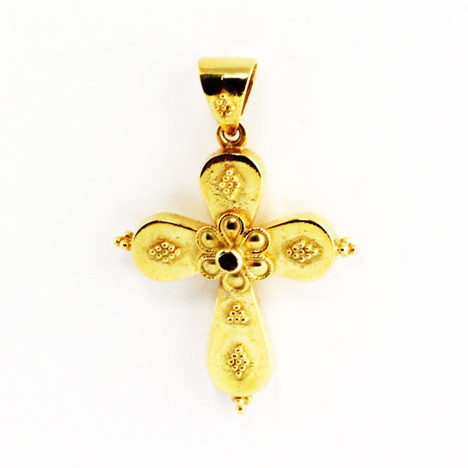 HK0230c Gold Cross w/Ruby