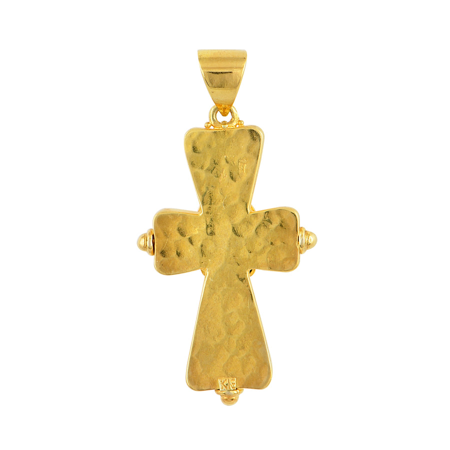 Me Geia Emerald & 18K Gold Orthodox Cross