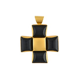 Kidemonas Black Onyx & Gold Cross