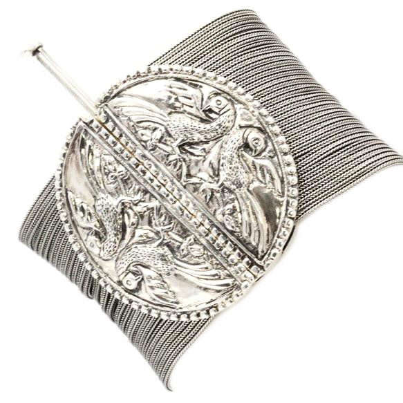 Greek Peacock Silver Bracelet