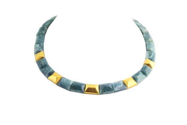 Thalassa Aurora Aquamarine & Gold Necklace